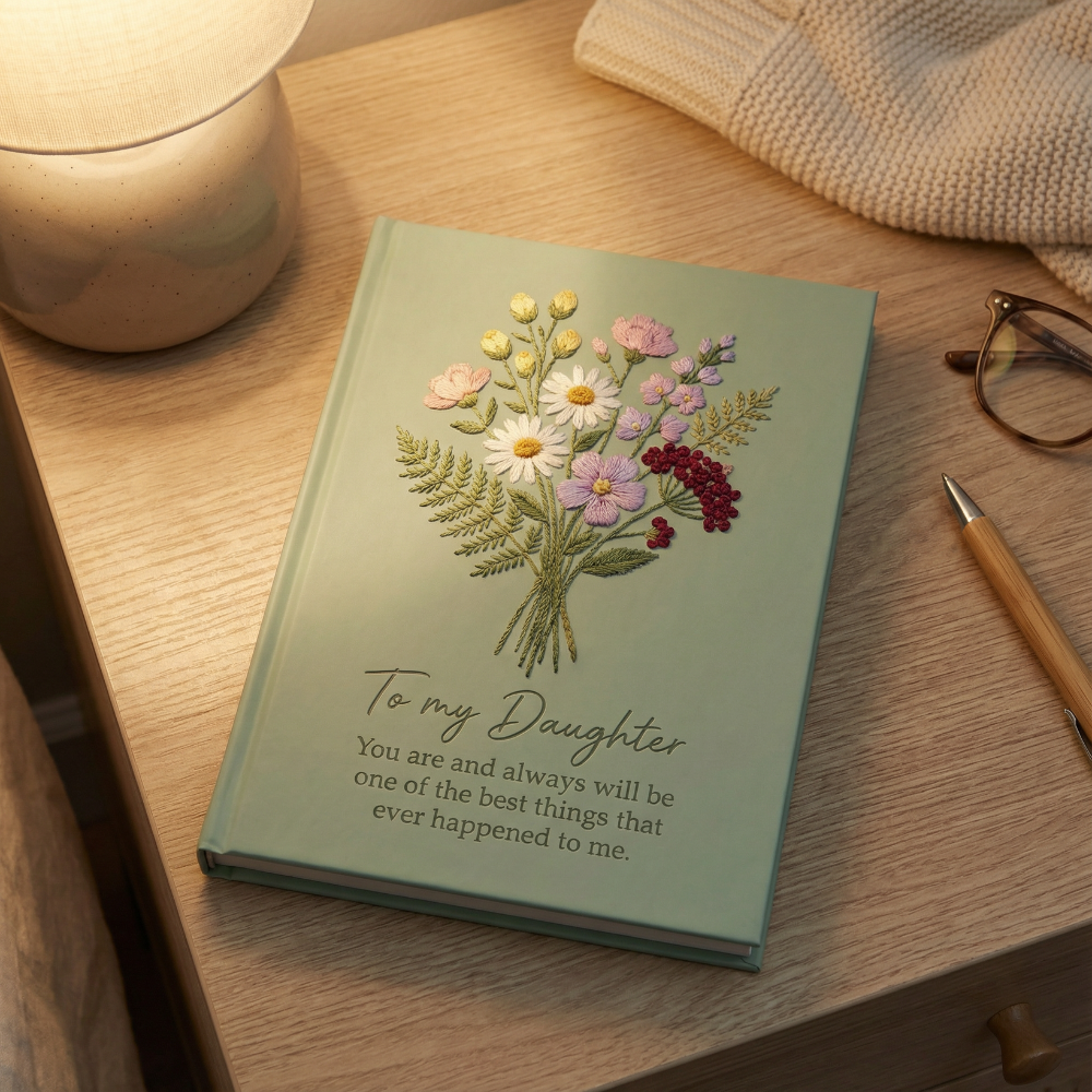 To My Daughter Keepsake Journal – Floral Blank Journal Gift