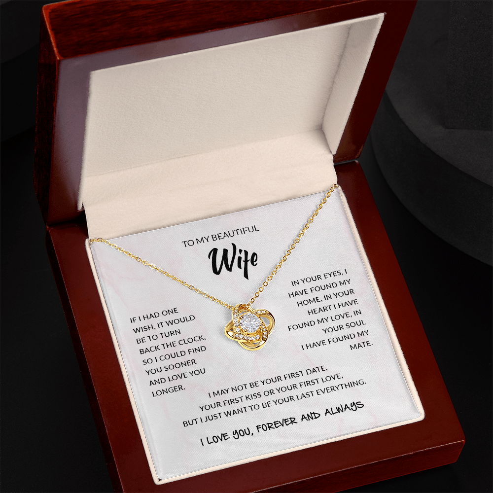 To My Beautiful Wife | Love Knot Necklace