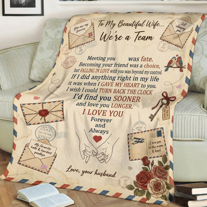 To My Wife Blanket – Love Letter From Husband