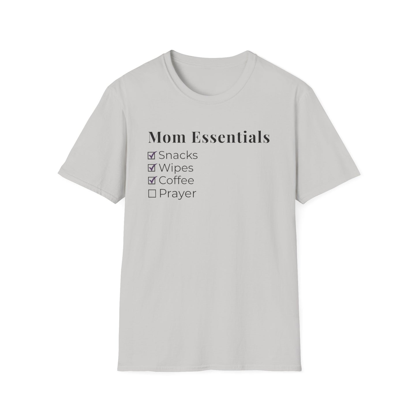 Mom Essentials T-Shirt – Funny Mom Life Checklist Tee