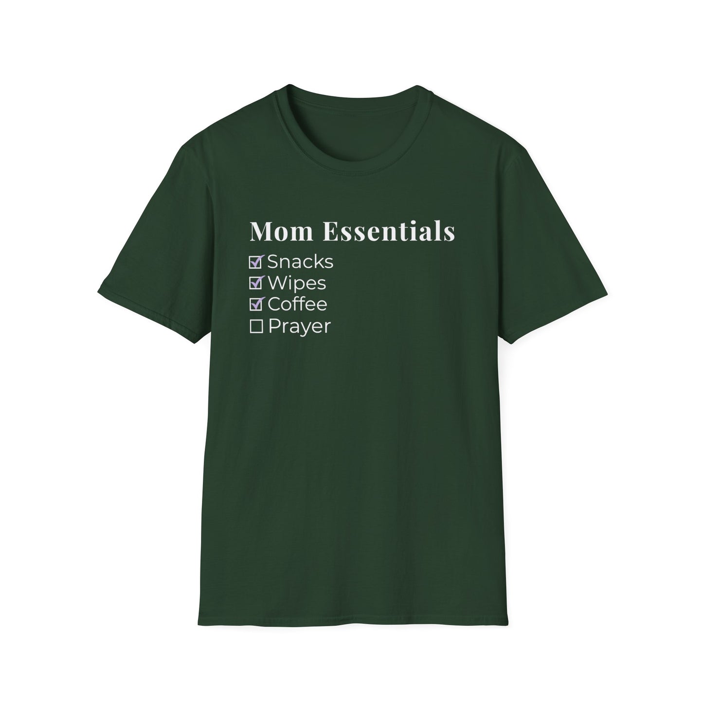 Mom Essentials T-Shirt – Funny Mom Life Checklist Tee