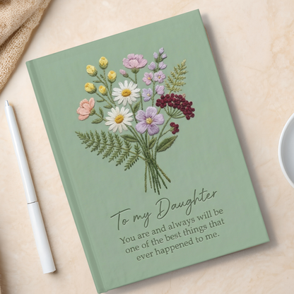 To My Daughter Keepsake Journal – Floral Blank Journal Gift