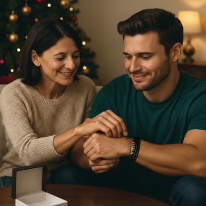 Braided Leather “Love You Forever” Bracelet for Son