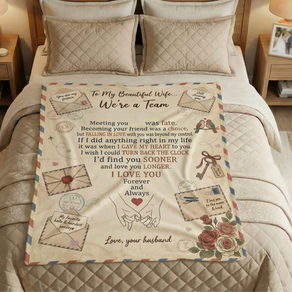 To My Wife Blanket – Love Letter From Husband