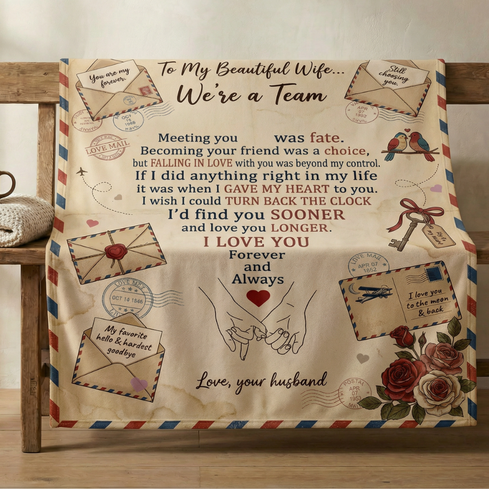 To My Wife Blanket – Love Letter From Husband