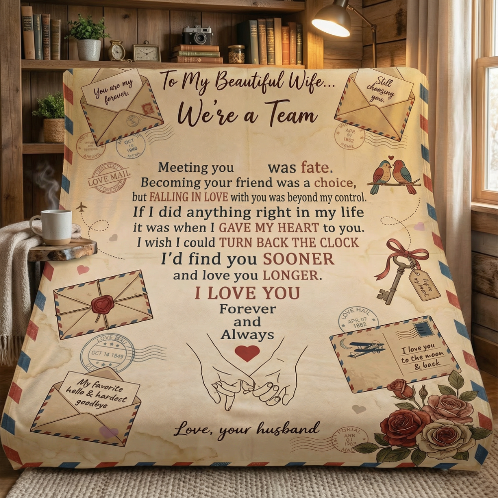 To My Wife Blanket – Love Letter From Husband