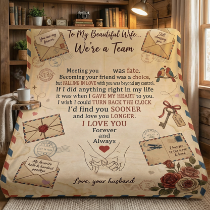 To My Wife Blanket – Love Letter From Husband