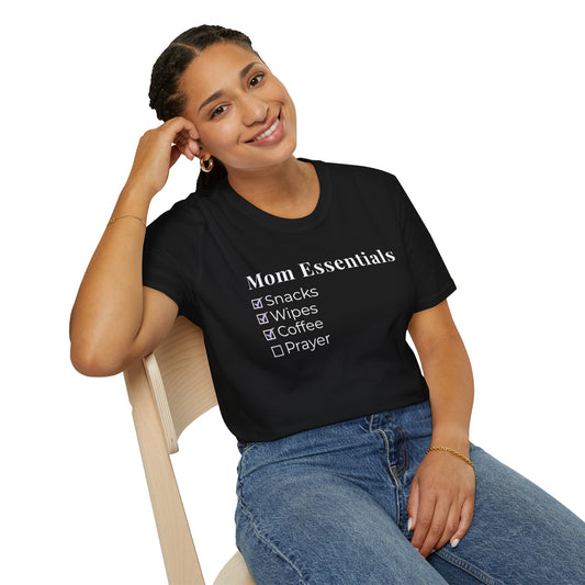 Mom Essentials T-Shirt – Funny Mom Life Checklist Tee