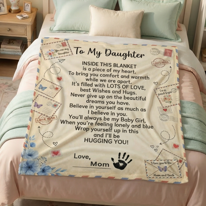 To My Daughter Blanket – A Hug She Can Wrap Herself In