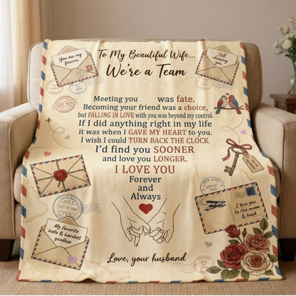 To My Wife Blanket – Love Letter From Husband