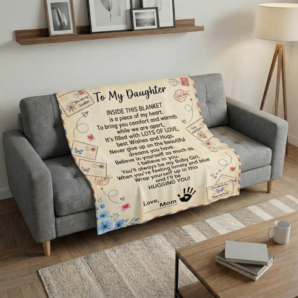 To My Daughter Blanket – A Hug She Can Wrap Herself In