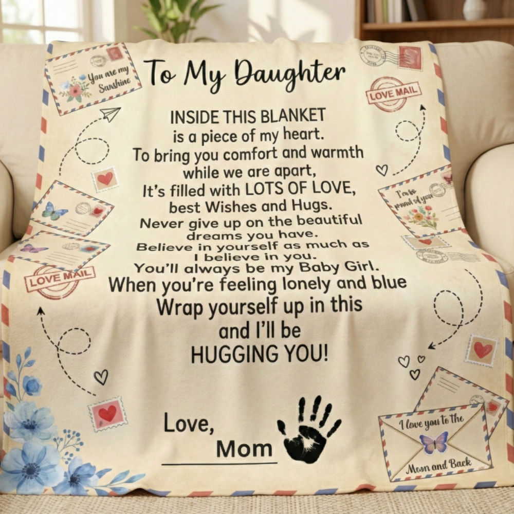 To My Daughter Blanket – A Hug She Can Wrap Herself In