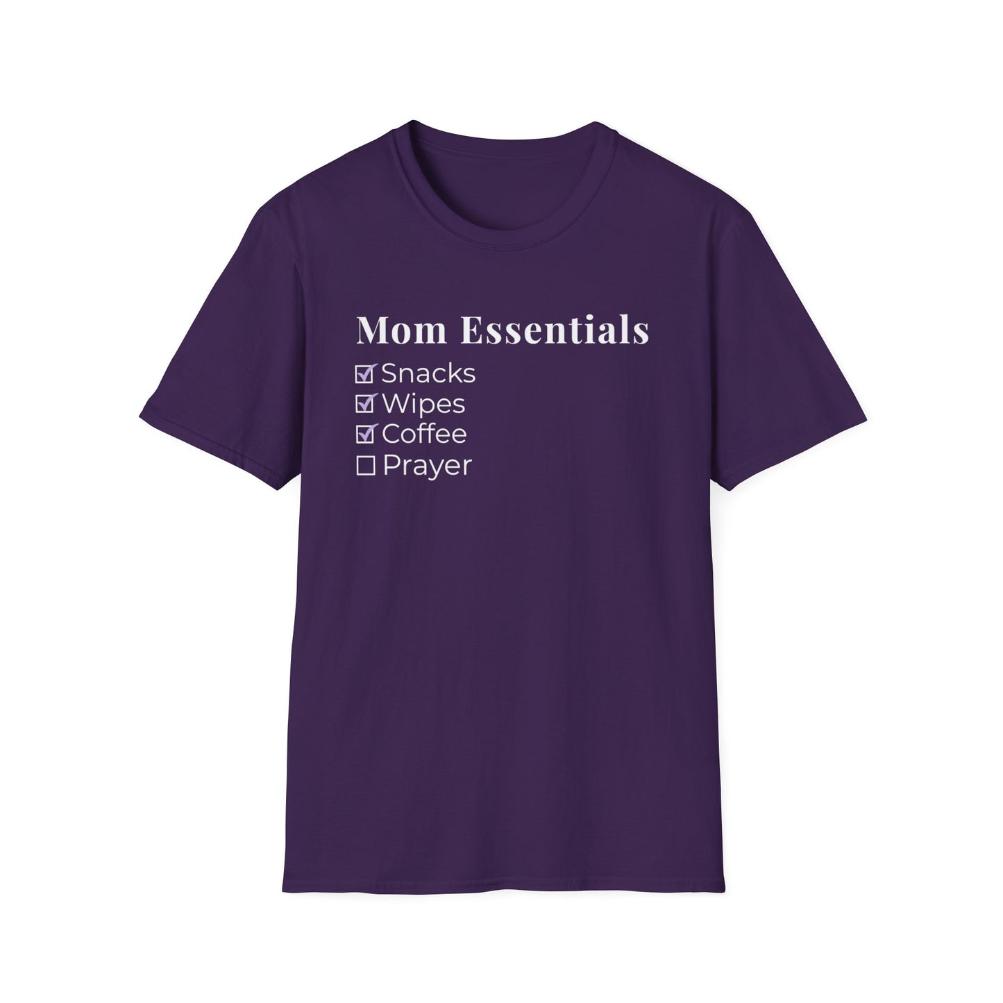 Mom Essentials T-Shirt – Funny Mom Life Checklist Tee