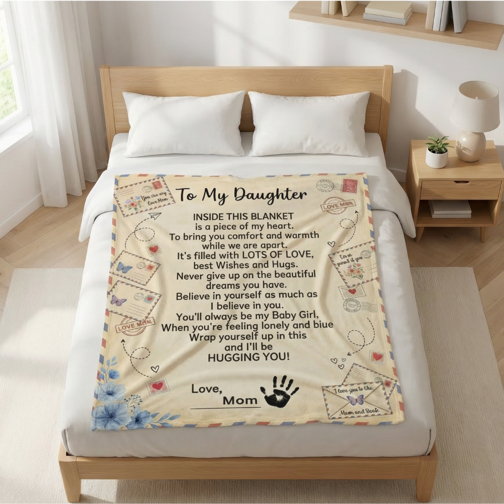 To My Daughter Blanket – A Hug She Can Wrap Herself In