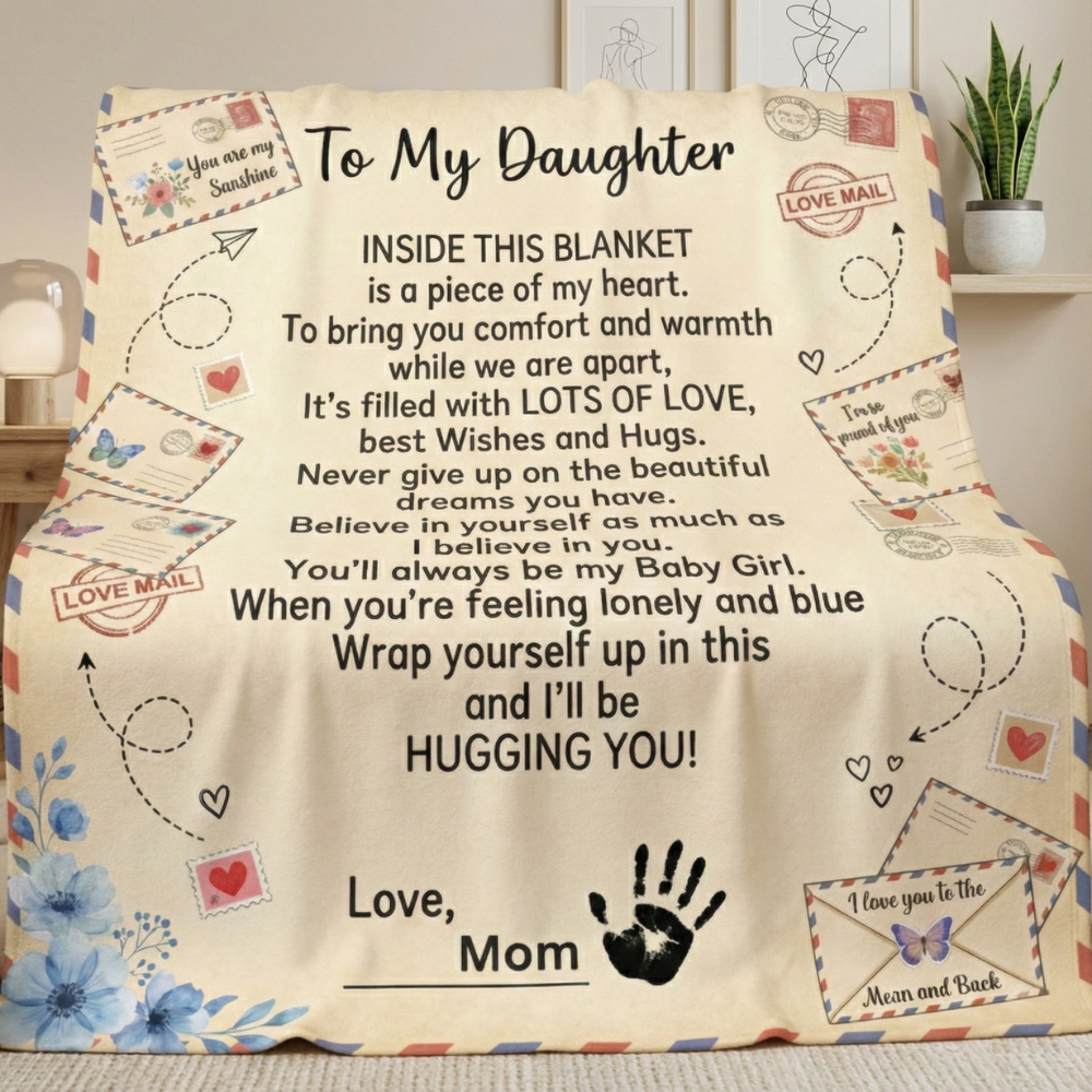To My Daughter Blanket – A Hug She Can Wrap Herself In