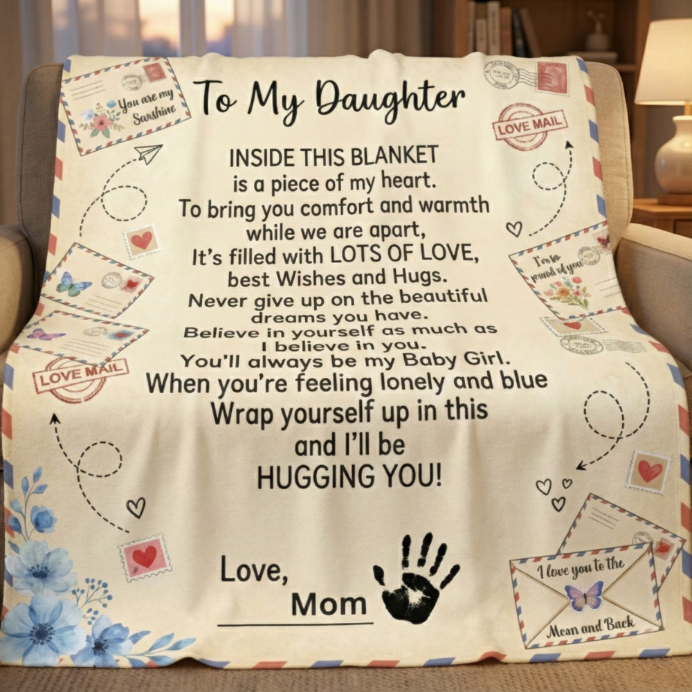 To My Daughter Blanket – A Hug She Can Wrap Herself In