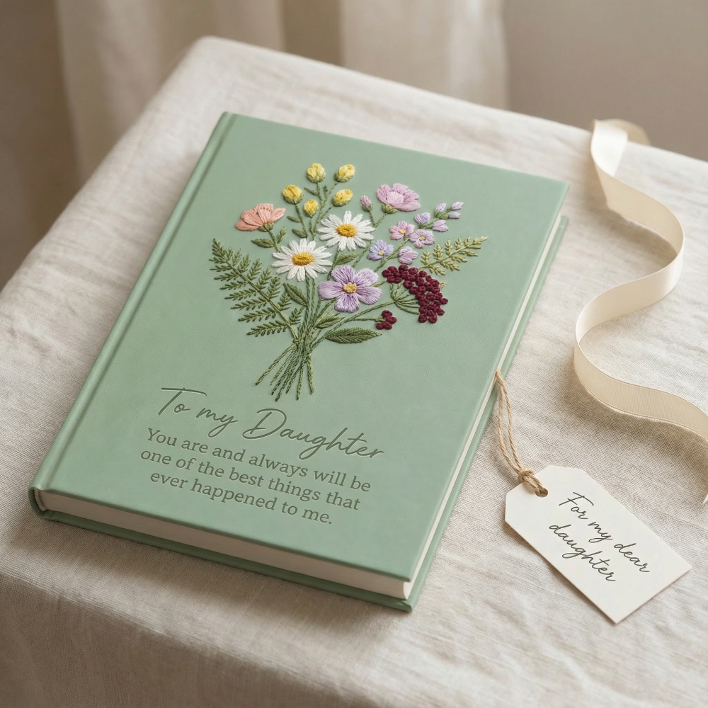 To My Daughter Keepsake Journal – Floral Blank Journal Gift