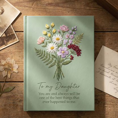 To My Daughter Keepsake Journal – Floral Blank Journal Gift