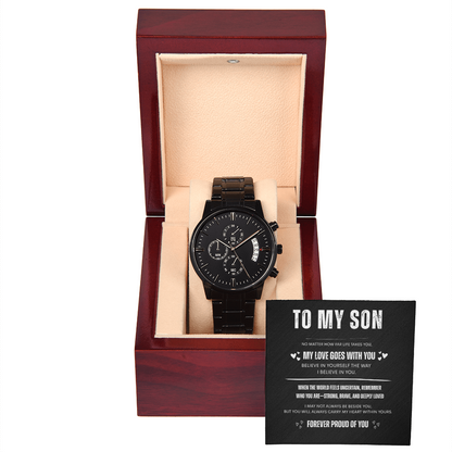 To My Son | Black Chronograph Watch - BW