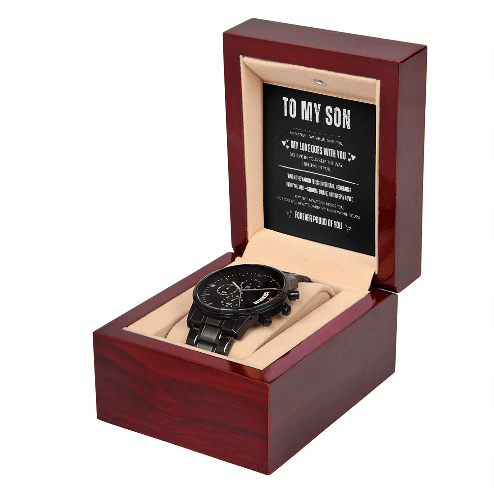 To My Son | Black Chronograph Watch - BW