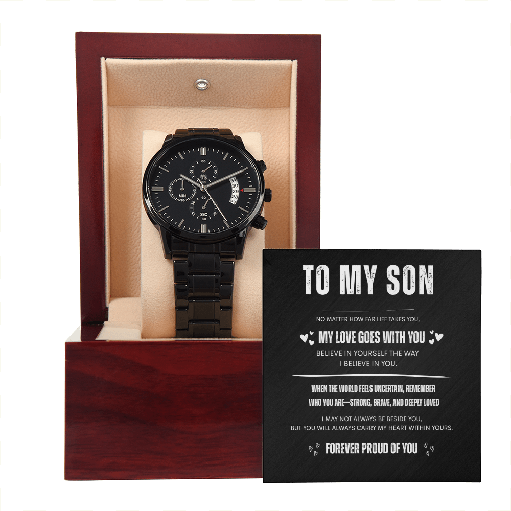 To My Son | Black Chronograph Watch - BW