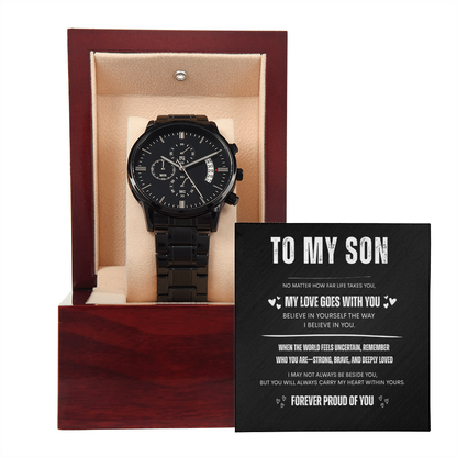 To My Son | Black Chronograph Watch - BW
