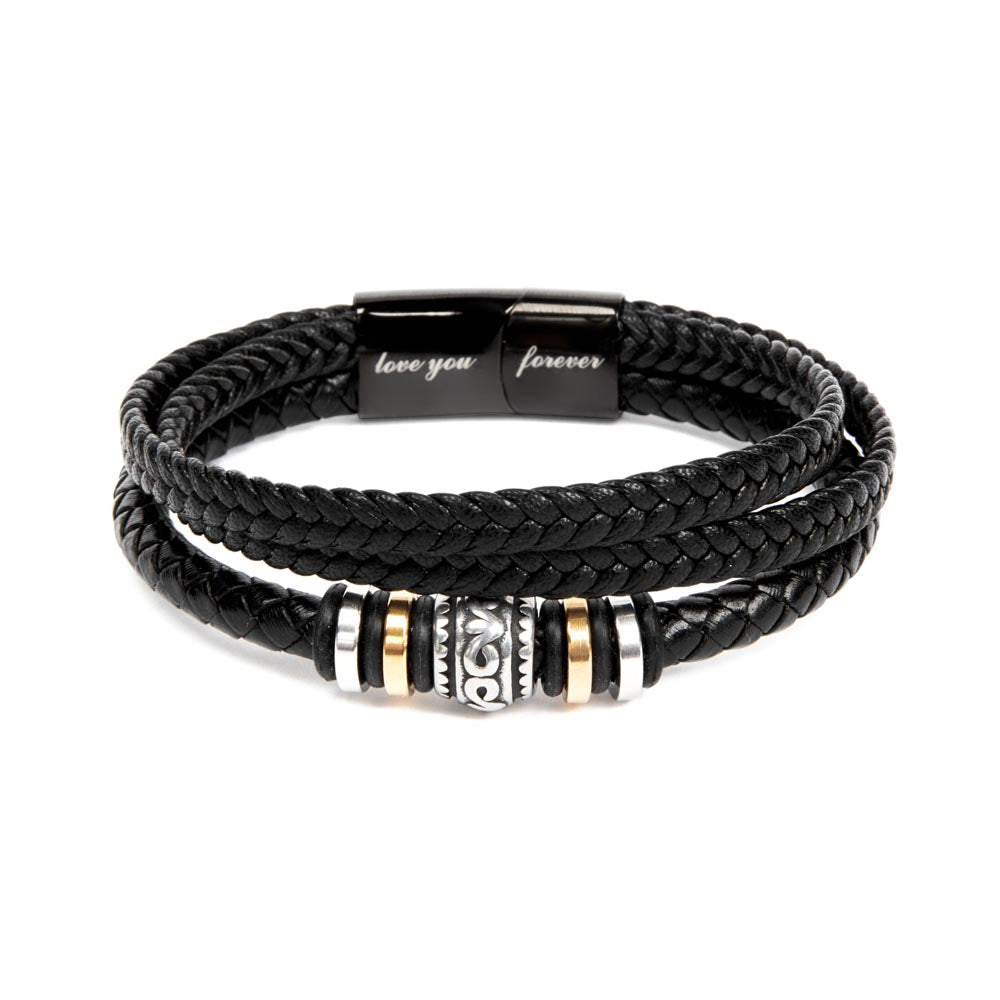 Gift for Son – “Love You Forever” Braided Leather Bracelet | Meaningful Gift from Family
